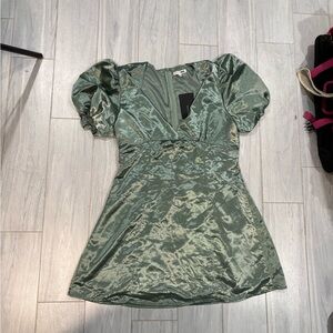 Fashion Nova Metallic Green Dress